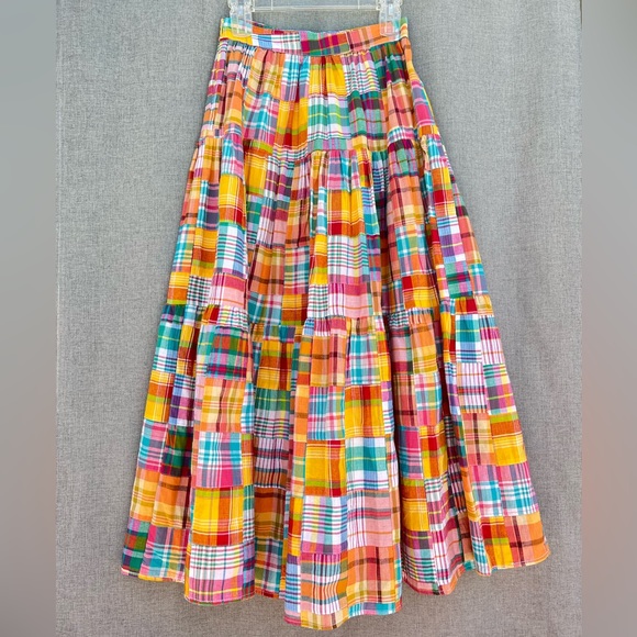 STAUD Dresses & Skirts - STAUD x Birkenstock NWT Sea Bright Patchwork Plaid cotton midi maxi skirt